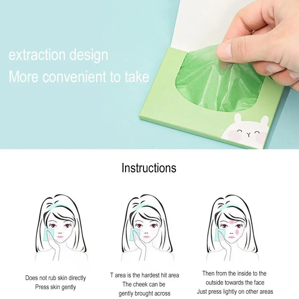100Pcs new Face Oil Blotting Paper Protable Matting Face Wipes Facial Cleanser Oil Control Oil-absorbing Face Cleaning Tools