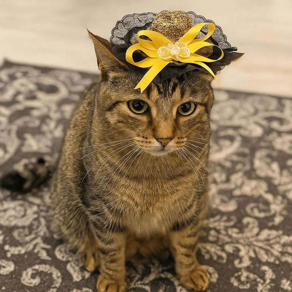 Pet Accessories Adjustable Pet Halloween Hat British Style Elastic Band Cat Cosplay Hat Sequin Pet Decorative Hat Pet Party