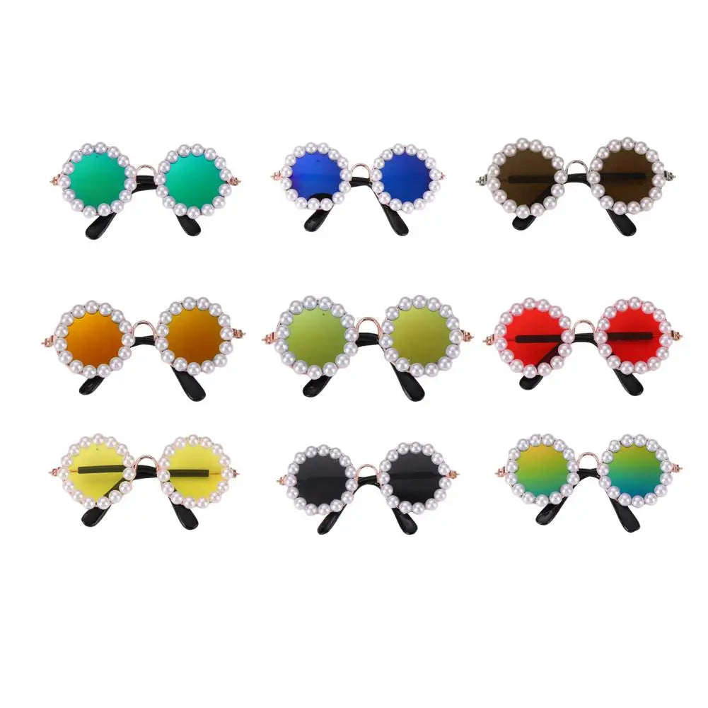 Pet Accessories with Artificial Pearls Pet Glasses Pet Sunglasses with Faux Pearls Decoration for Cats Dogs for Festivals