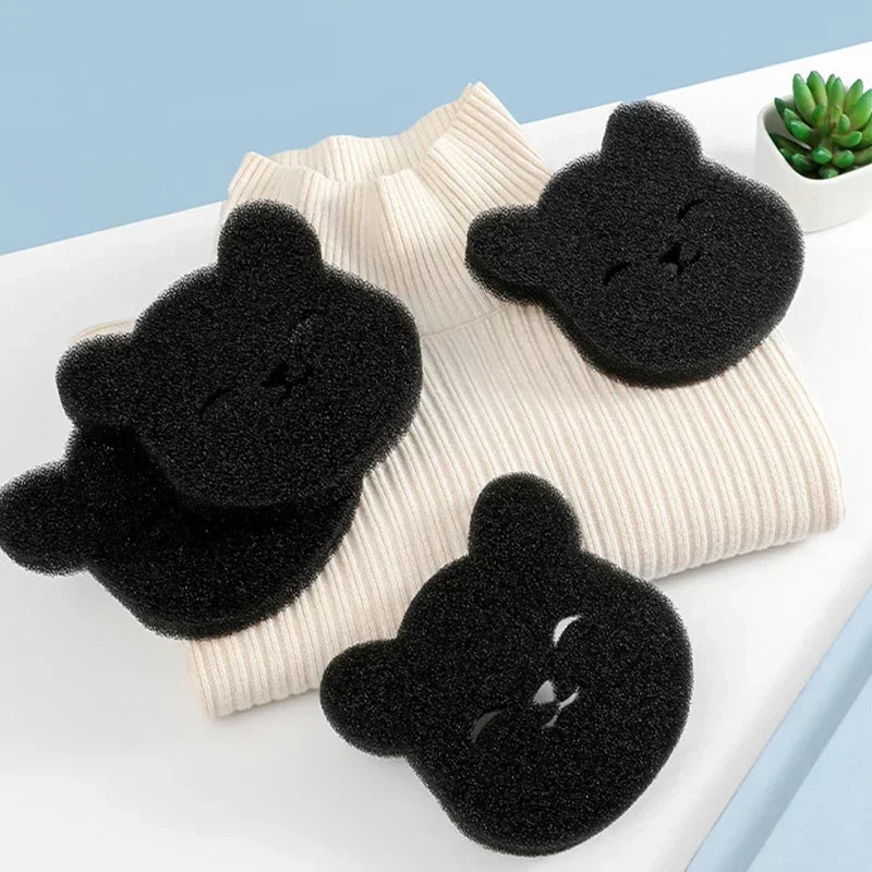 2Pcs Reusable Clothes Sofa Cat Dog Hair Cleaning Sponge Pet Hair Remover Bear Shape Laundry Ball Washing Machine Lint Catcher